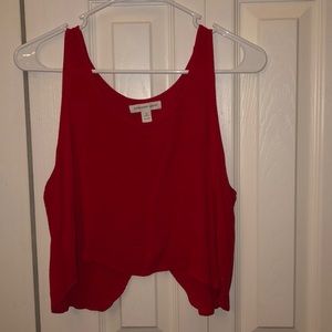 Red Open Back Crop Top